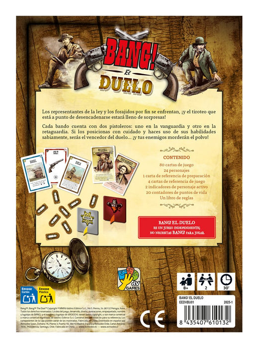 EAN 8435407610132 - Asmodee EEDVBU01 juego de tablero Bang! El Duelo 30 min Juego De Cartas Interpretación de roles imagen 4