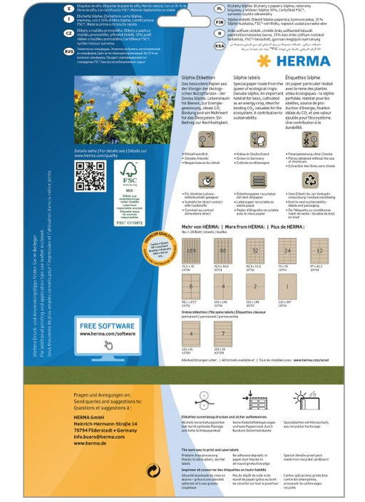 EAN 4008705107501 - HERMA 10750 etiqueta autoadhesiva Rectángulo Permanente Marrón 3780 pieza(s) imagen 2