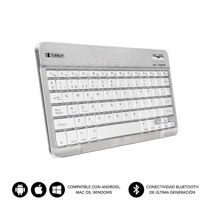 EAN 8436586740566 - SUBBLIM TECLADO SMART BLUETOOTH SILVER QWERTY Español Plata, Blanco imagen 1