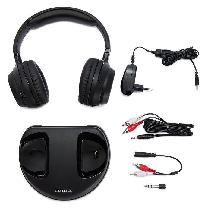 EAN 8435256897562 - Aiwa WHF-880 auricular y casco Auriculares Inalámbrico Diadema Música Base de carga Negro imagen 8