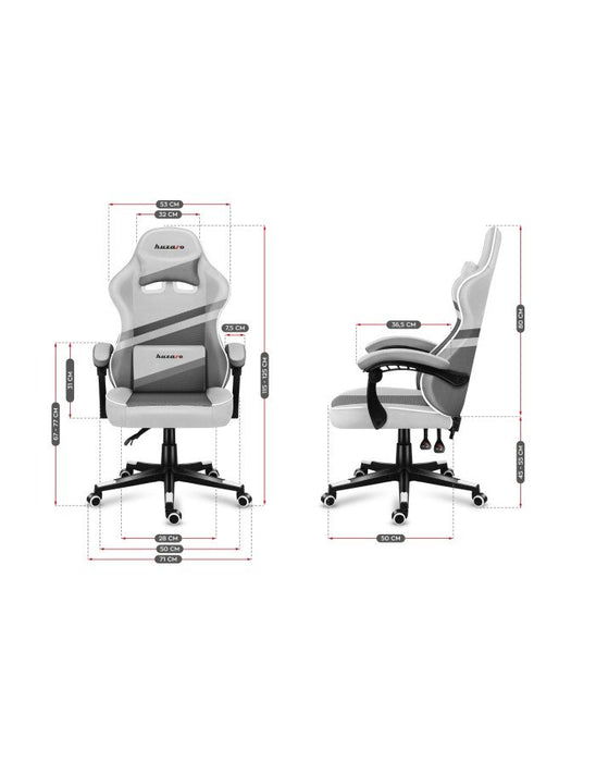 EAN 5903796013191 - Huzaro FORCE 4.4 Silla para videojuegos de PC Asiento (de seguridad) de butaca Gris, Blanco imagen 14