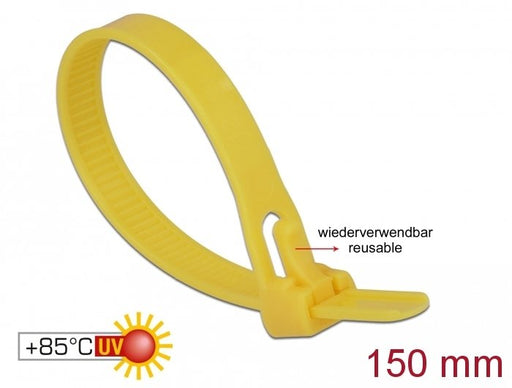 EAN 4043619187607 - DeLOCK 18760 presilla Brida reutilizable Nylon Amarillo 100 pieza(s) imagen 2
