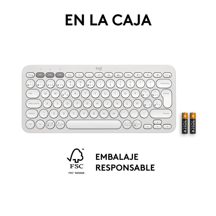 EAN 5099206111226 - Logitech 920-011828 teclado Universal RF Wireless + Bluetooth QWERTY Español Blanco imagen 12