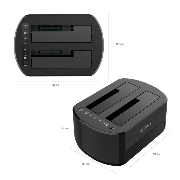 EAN 8436574707922 - AISENS ASDS-D03B base de conexión para disco duro USB 3.2 Gen 1 (3.1 Gen 1) Type-B Negro imagen 4