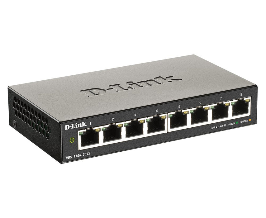 EAN 0790069453304 - D-Link DGS-1100-08V2 Gestionado L2 Gigabit Ethernet (10/100/1000) Negro imagen 3