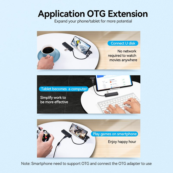 EAN 6922794746633 - Vention CHLBD hub de interfaz USB 3.2 Gen 1 (3.1 Gen 1) Type-A 5000 Mbit/s Negro imagen 9