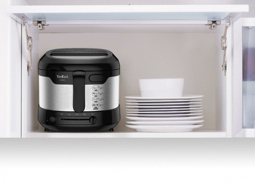 EAN 3045386381807 - Tefal Uno FF215D Sencillo Independiente 1600 W Freidora Negro, Acero inoxidable imagen 9