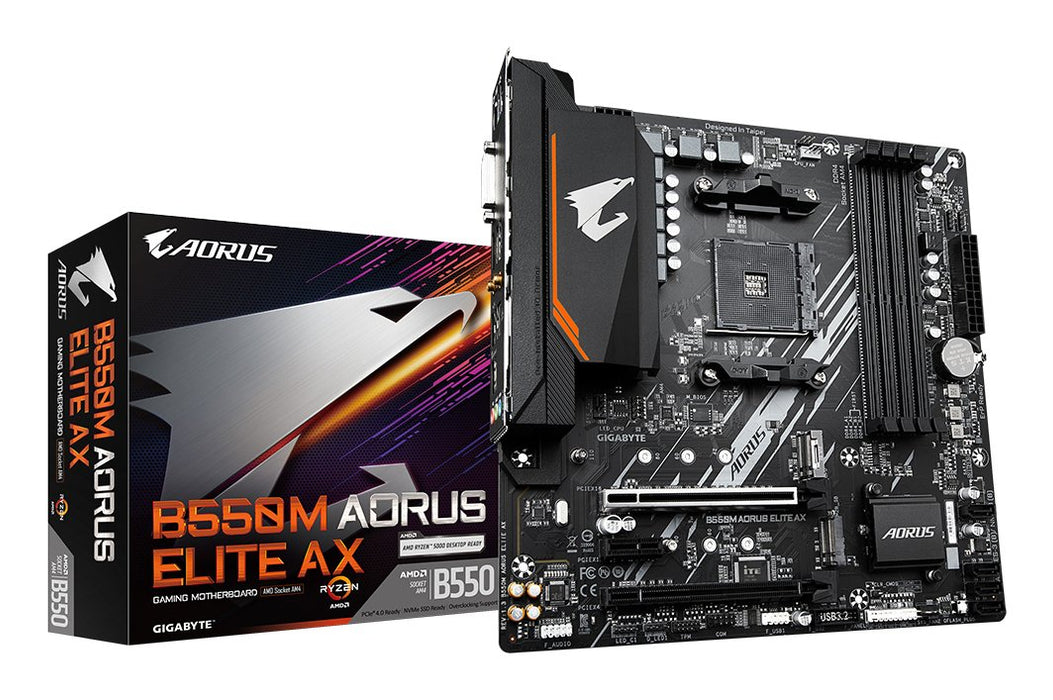 EAN 4719331855055 - GIGABYTE B550M AORUS ELITE AX placa base AMD B550 Zócalo AM4 micro ATX imagen 1