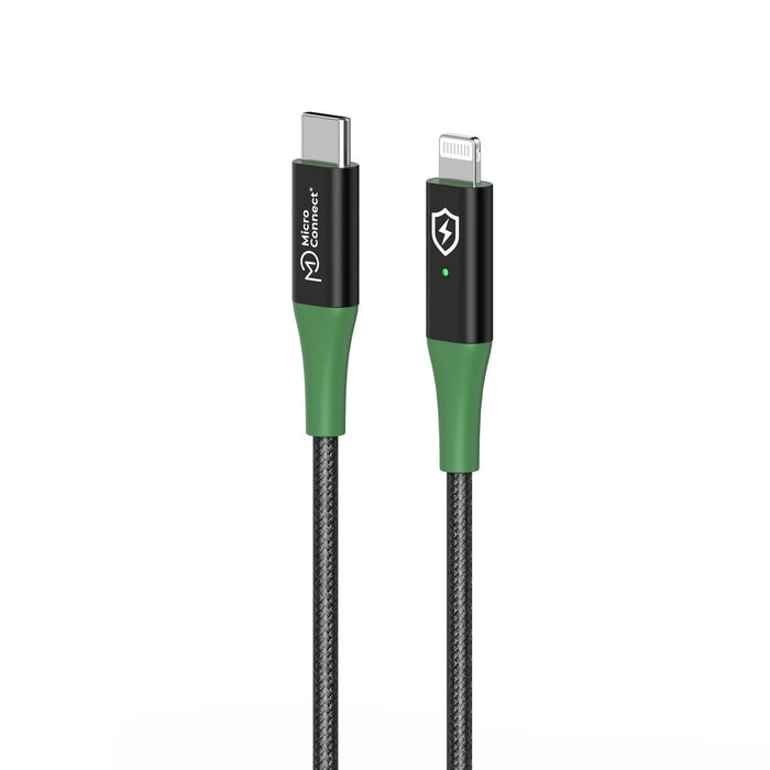 EAN 5715063388310 - Microconnect MC-SMART USB C-L-2 cable de conector Lightning 2 m Negro, Verde imagen 1