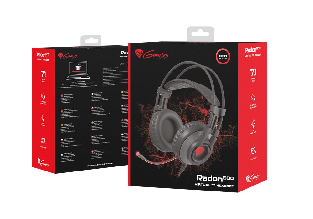 EAN 5901969408003 - GENESIS Radon 600 Auriculares Alámbrico Diadema Juego USB tipo A Negro, Rojo imagen 5