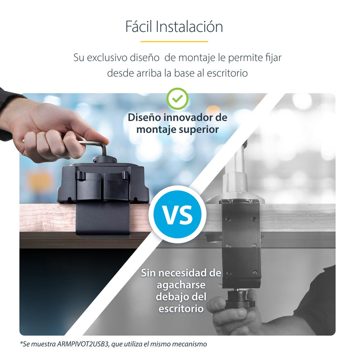 EAN 0065030888356 - StarTech.com ARMSLIM2USB3 soporte para monitor 86,4 cm (34") Escritorio Negro imagen 10