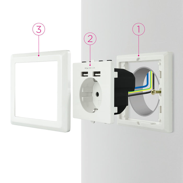 EAN 8433281009707 - Nanocable 10.35.0010 toma de corriente CEE 7/3 + USB Blanco imagen 7