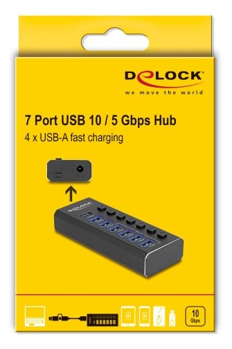 EAN 4043619643264 - DeLOCK 64326 hub de interfaz USB 3.2 Gen 2 (3.1 Gen 2) Type-C 10000 Mbit/s Negro imagen 4