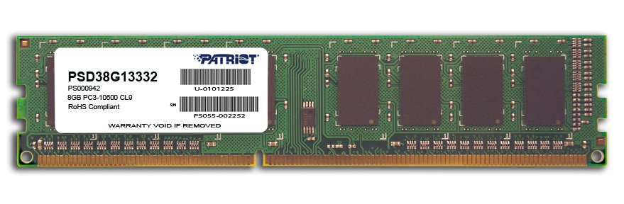 EAN 0815530012252 - Patriot Memory 8GB PC3-10600 módulo de memoria 1 x 8 GB DDR3 imagen 1