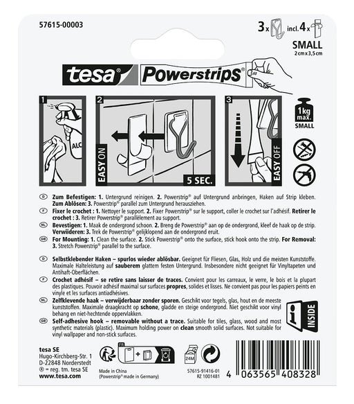 EAN 4063565408328 - TESA 576150000300 Interior Gancho universal Blanco 3 pieza(s) imagen 2