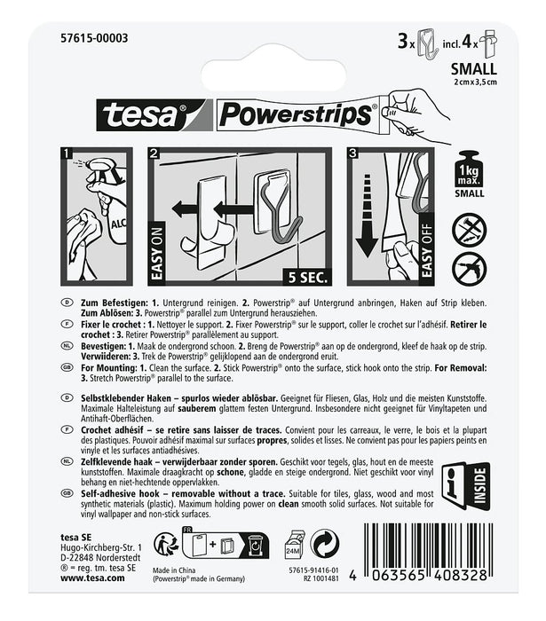 EAN 4063565408328 - TESA 576150000300 Interior Gancho universal Blanco 3 pieza(s) imagen 2