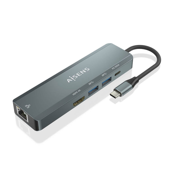EAN 8436574709728 - AISENS ASUC-5P011-GR base para portátil y replicador de puertos Alámbrico USB 3.2 Gen 1 (3.1 Gen 1) Type- imagen 2