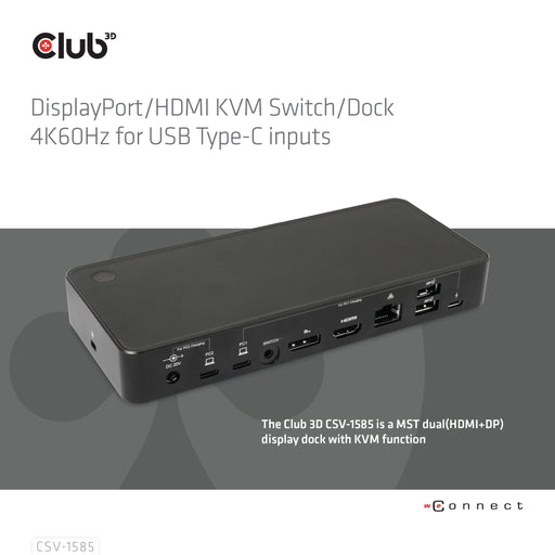 EAN 8719214472870 - CLUB3D CSV-1585 interruptor KVM Negro imagen 2