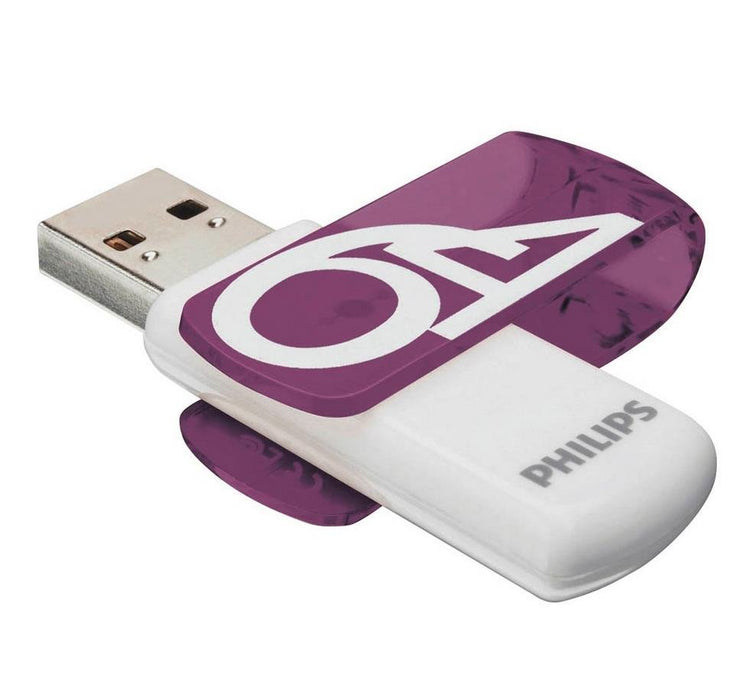 EAN 8720039512863 - Philips FM64FD05D unidad flash USB 64 GB USB tipo A 2.0 Púrpura, Blanco imagen 2