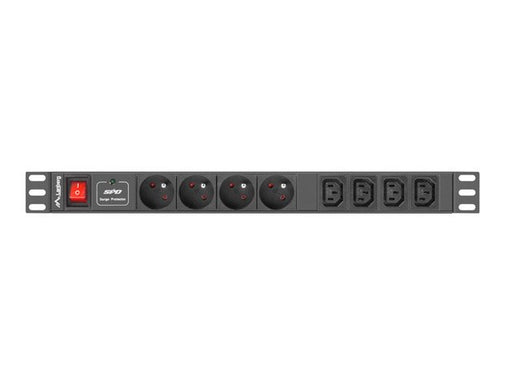 EAN 5901969414431 - Lanberg PDU-04E04I-0200-BK unidad de distribución de energía (PDU) 4 salidas AC 1U Negro imagen 2