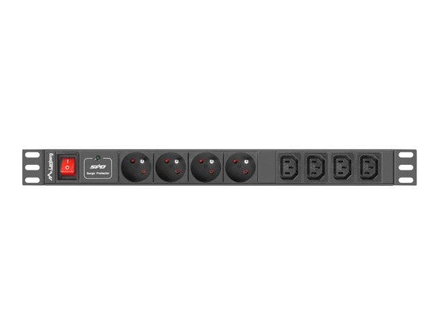 EAN 5901969414431 - Lanberg PDU-04E04I-0200-BK unidad de distribución de energía (PDU) 4 salidas AC 1U Negro imagen 2