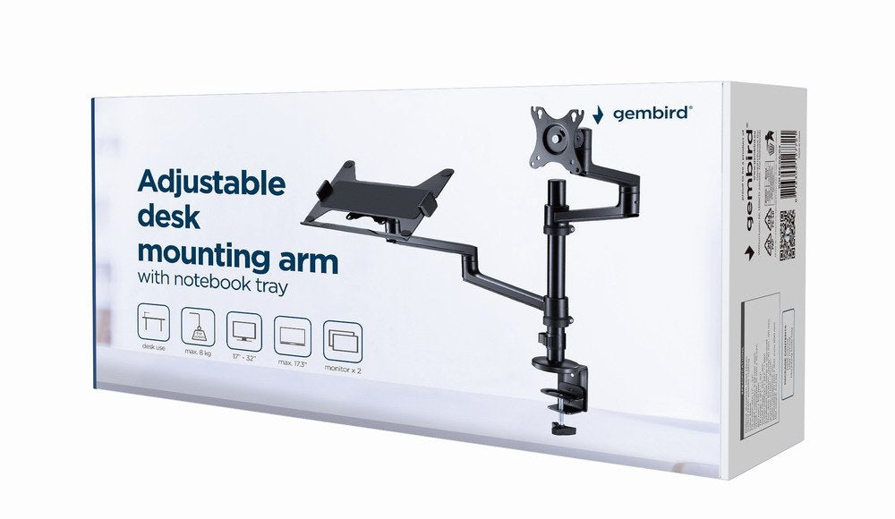 EAN 8716309127721 - Gembird MA-DA-04 soporte para monitor 81,3 cm (32") Escritorio Negro imagen 12