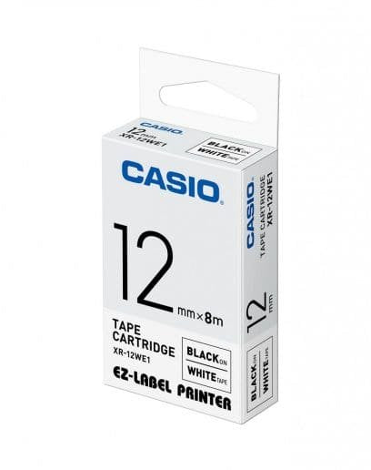EAN 4971850120322 - Casio XR-12WE1 cinta para impresora de etiquetas Negro sobre blanco imagen 1