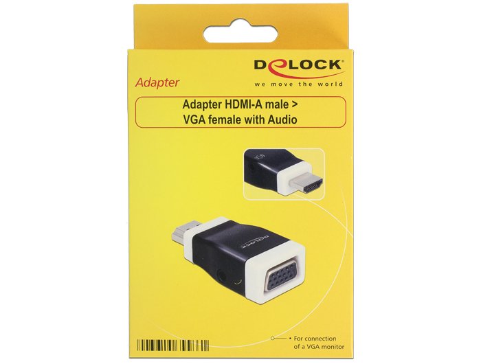 EAN 4043619655861 - DeLOCK 65586 cambiador de género para cable HDMI-A VGA Negro, Blanco imagen 2