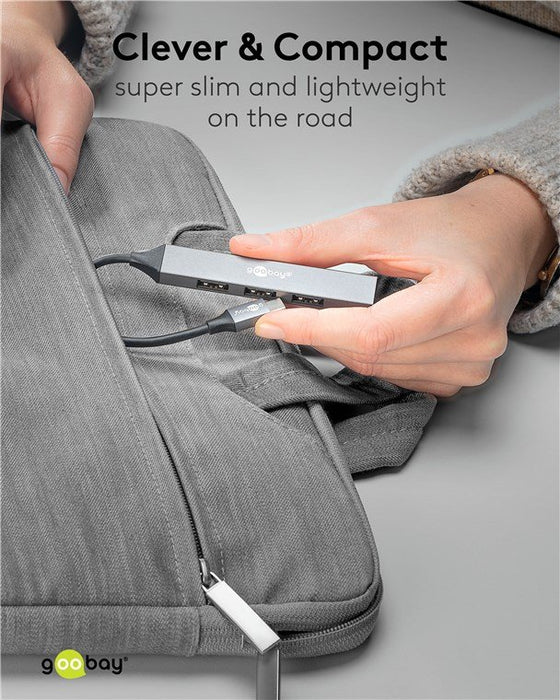 EAN 4040849744570 - Goobay 74457 hub de interfaz USB 3.2 Gen 1 (3.1 Gen 1) Type-C 5000 Mbit/s Gris claro imagen 4