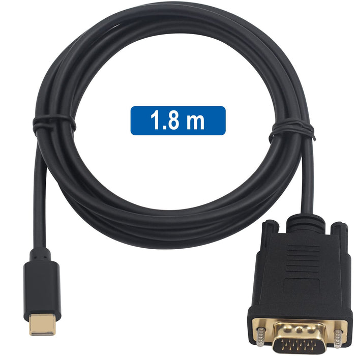 EAN 8052101431537 - Ewent EC1052 adaptador de cable de vídeo 1,8 m USB Tipo C VGA (D-Sub) imagen 3