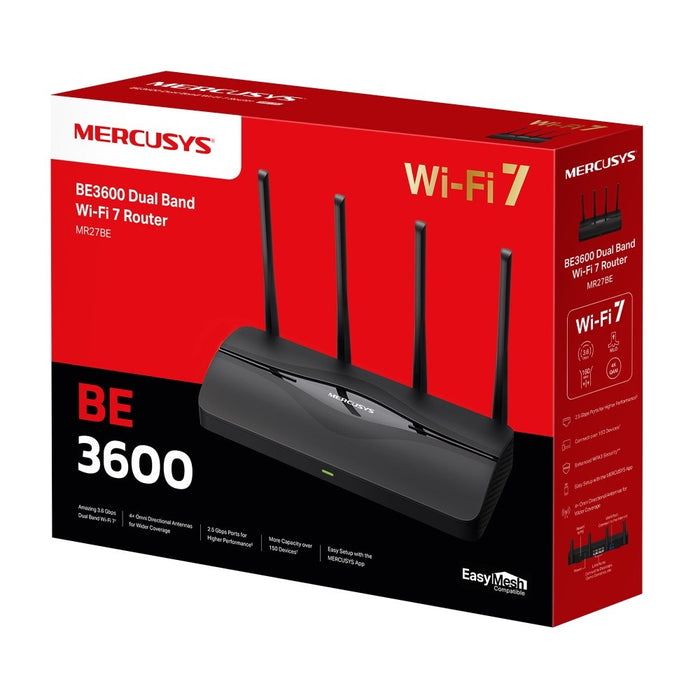 EAN 6957939001711 - Mercusys MR27BE router inalámbrico 2.5 Gigabit Ethernet Doble banda (2,4 GHz / 5 GHz) Negro imagen 3