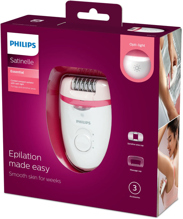 EAN 8710103883975 - Philips Satinelle Essential BRE255/00 depiladora Rosa, Blanco imagen 2