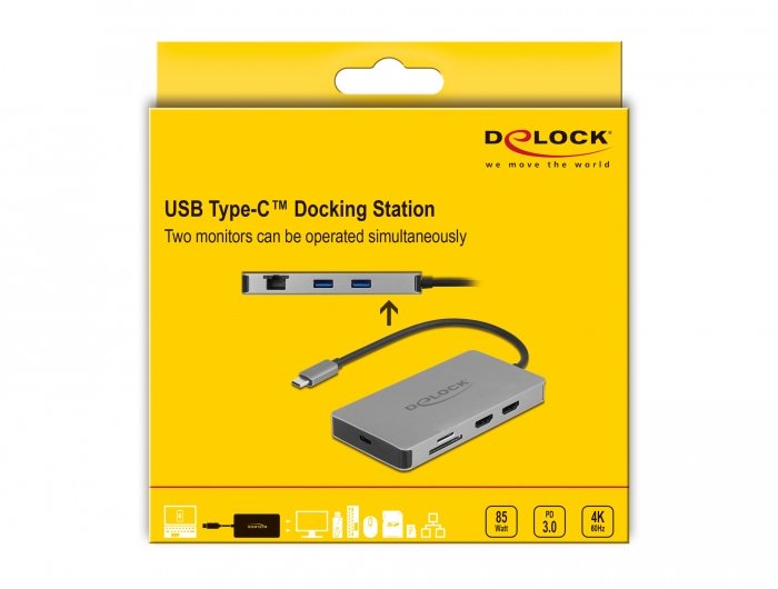 EAN 4043619870042 - DeLOCK 87004 base para portátil y replicador de puertos Alámbrico USB 3.2 Gen 1 (3.1 Gen 1) Type-C Gris imagen 5