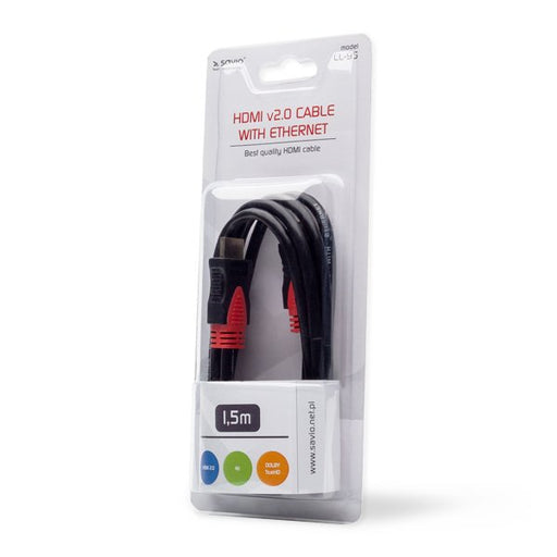 EAN 5901986041948 - Savio CL-95 cable HDMI 1,5 m HDMI tipo A (Estándar) Negro imagen 3