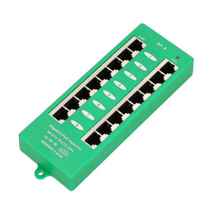 EAN 5903148912561 - Extralink ACTIVE POE INJECTOR 8 PORT GIGABIT 802.3AT/AF MODE A - 1 Gbps - 8-Port Gigabit Ethernet 48 V imagen 1