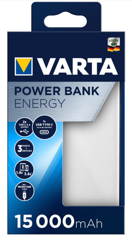 EAN 4008496018987 - Varta Energy 15000 Polímero de litio 15000 mAh Negro, Blanco imagen 2