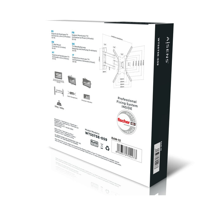 EAN 8436574704273 - AISENS WT55TSE-059 soporte para monitor 139,7 cm (55") Pared imagen 8