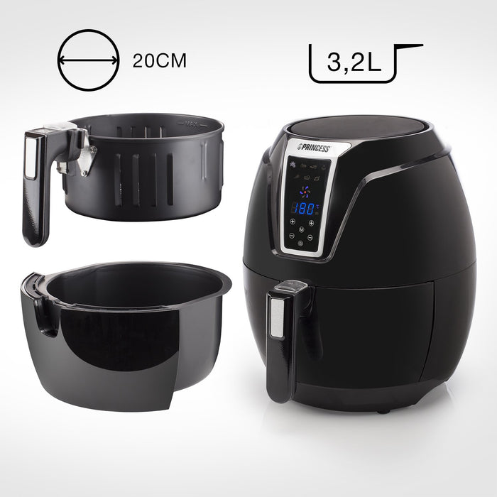 EAN 8713016048257 - Princess 182021 Sencillo 3,2 L Independiente 1400 W Freidora de aire caliente Negro imagen 32