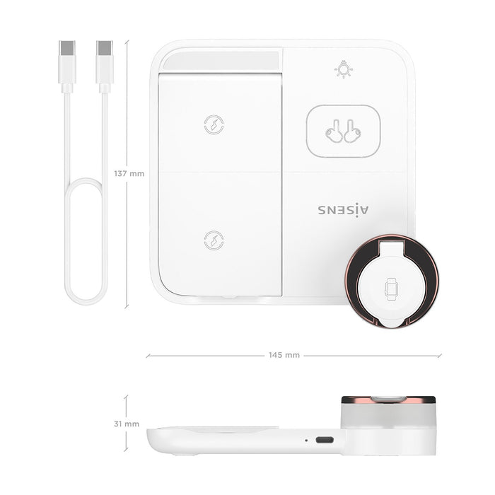 EAN 8435739903483 - AISENS ASCH-15W4WC061-W cargador de dispositivo móvil Auriculares, Smartphone, Reloj inteligente Cargador imagen 5