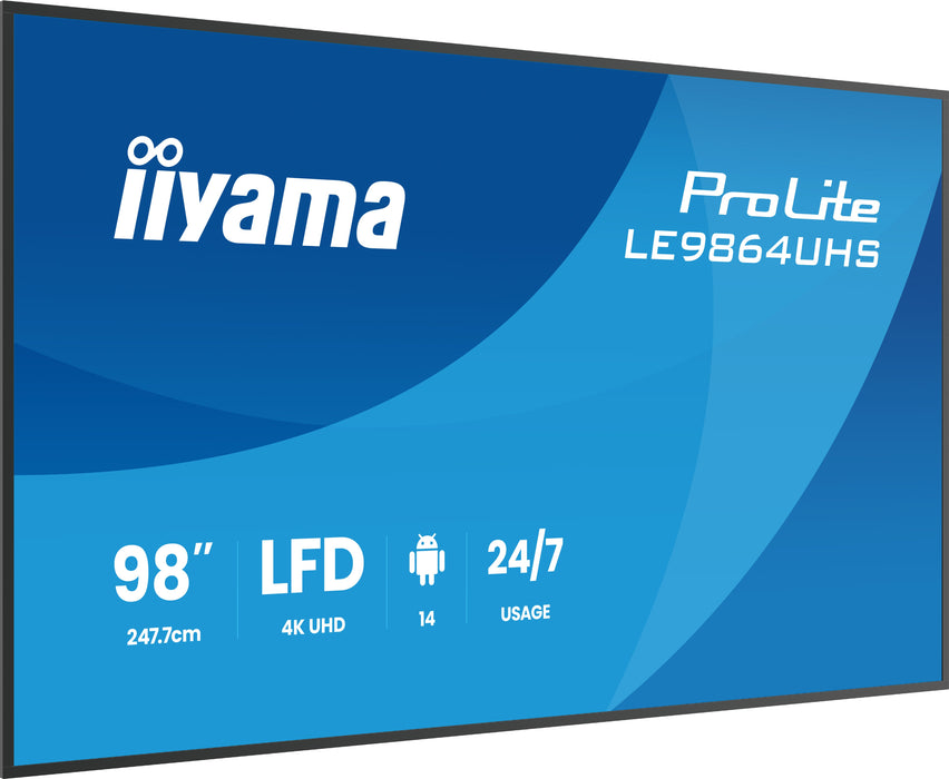 EAN 4948570125227 - iiyama LE9864UHS-B1AG pantalla de señalización Pantalla plana para señalización digital 2,49 m (98") Wifi imagen 2