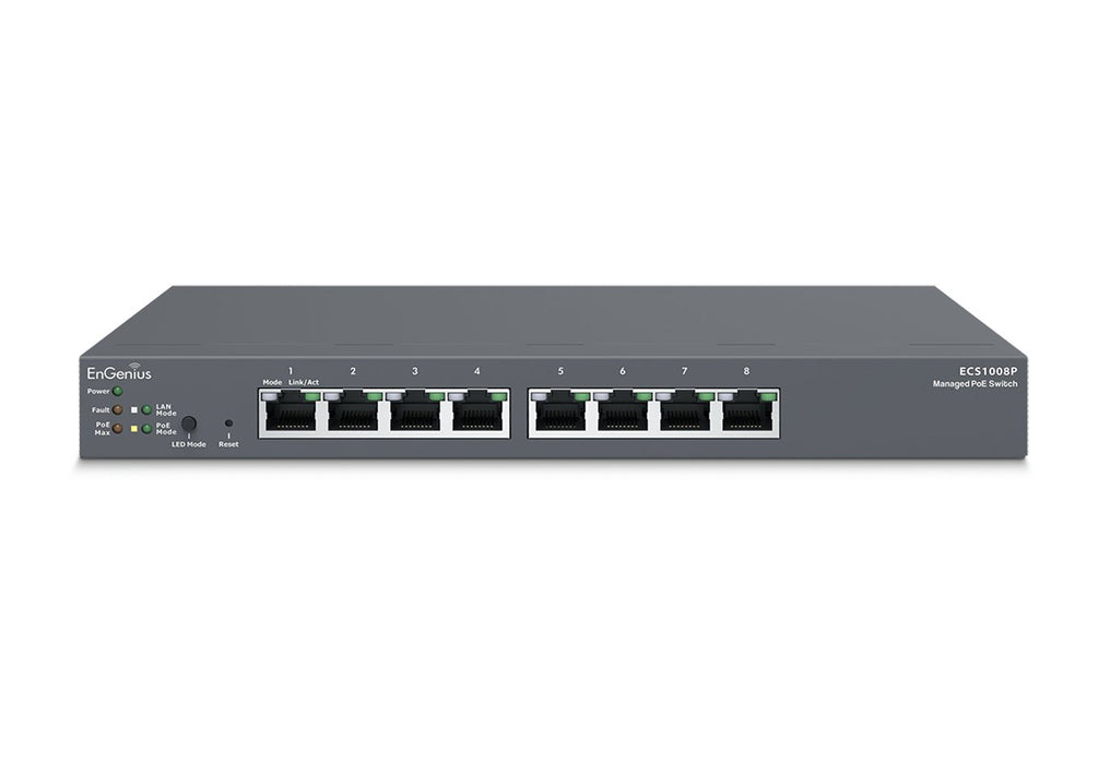 EAN 4713361935039 - EnGenius ECS1008P switch Gestionado L2 Gigabit Ethernet (10/100/1000) Energía sobre Ethernet (PoE) Negro imagen 1