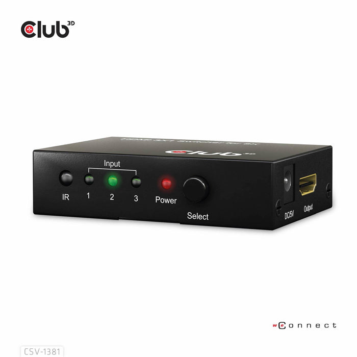 EAN 8719214472719 - CLUB3D 3 to 1 HDMI 8K60Hz Switch interruptor KVM Negro imagen 6