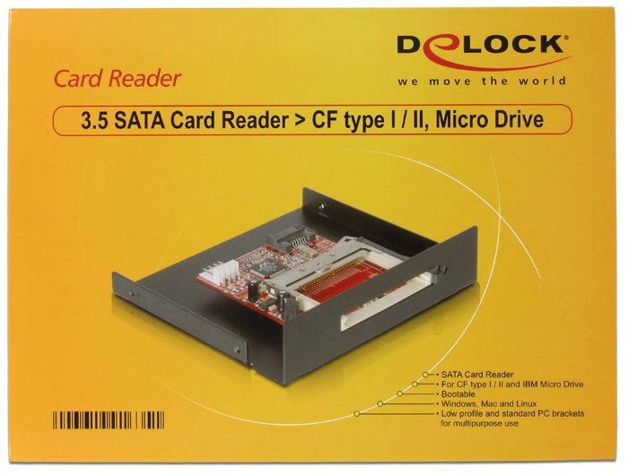 EAN 4043619916351 - DeLOCK SATA Card Reader lector de tarjeta Negro imagen 3