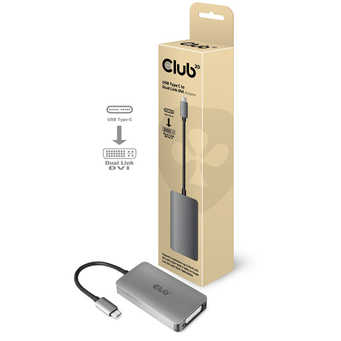 EAN 8719214471286 - CLUB3D cac-1510 USB C DVI-D Dual link Gris imagen 1
