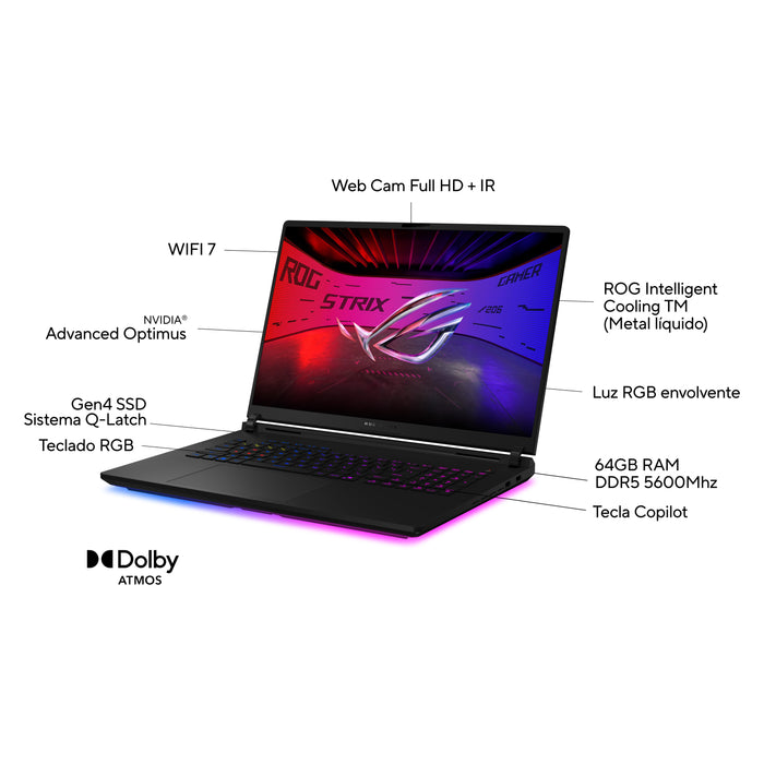 EAN 4711387877715 - ASUS ROG Strix SCAR 18 G835LW-SA077W 45,7 cm (18") DDR5-SDRAM NVIDIA GeForce RTX 5080 Wi-Fi 7 (802.11be) imagen 5