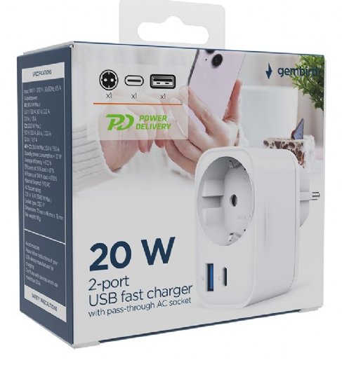 EAN 8716309133883 - Gembird TA-ACPDQC20-01-W cargador de dispositivo móvil Universal Blanco Corriente alterna Carga rápida In imagen 5