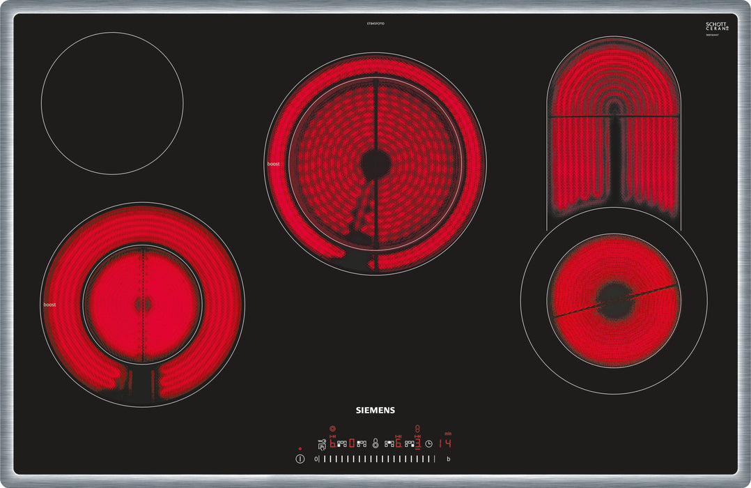 EAN 4242003756386 - Siemens ET845FCP1D hobs Negro, Acero inoxidable Integrado Cerámico 5 zona(s) imagen 1