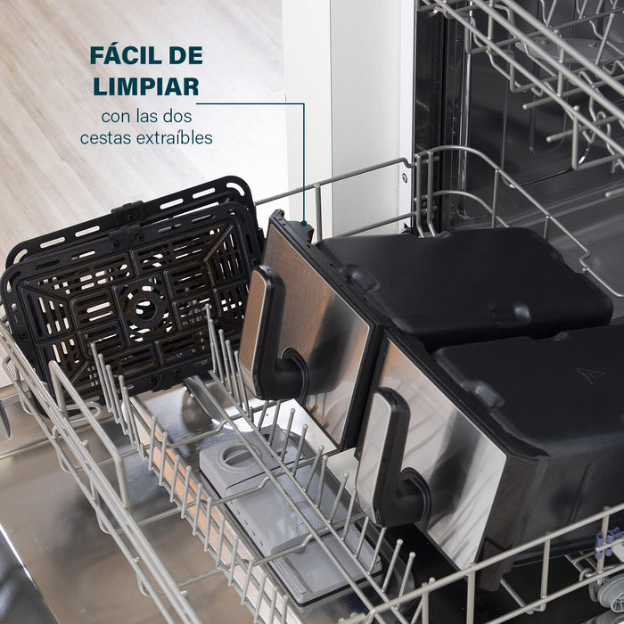 EAN 8712836969360 - Princess 182074 Doble 8 L Independiente 1700 W Freidora de aire caliente Negro, Acero inoxidable imagen 24