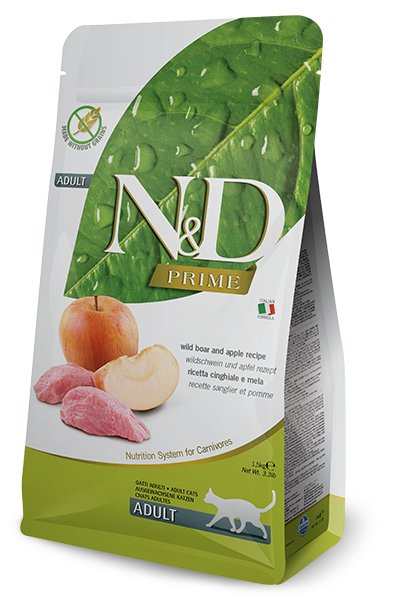 EAN 8010276032720 - Farmina Pet Food N&D Prime alimento seco para gatos 5 kg Adulto Manzana, Jabalí imagen 1