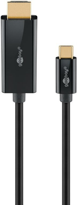 EAN 4040849756962 - Goobay 75696 adaptador de cable de vídeo 1 m USB Tipo C HDMI Negro imagen 1